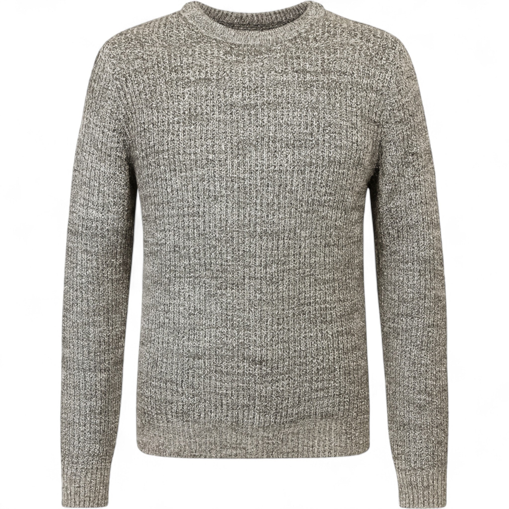 Men’s Ex Store Jack & Jones chunky knit jumper in grey twist – warm ribbed knit sweater for